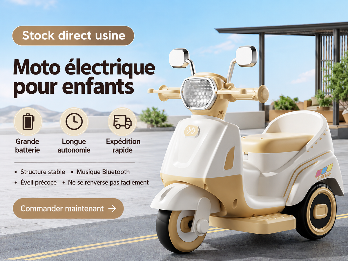 Scooter électrique pour enfant en coloris clair